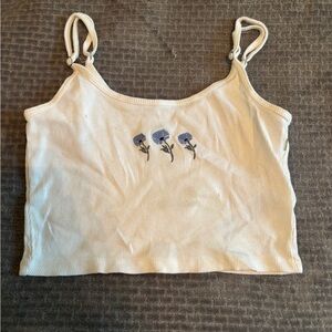 Hollister White Fitted Crop Camisole